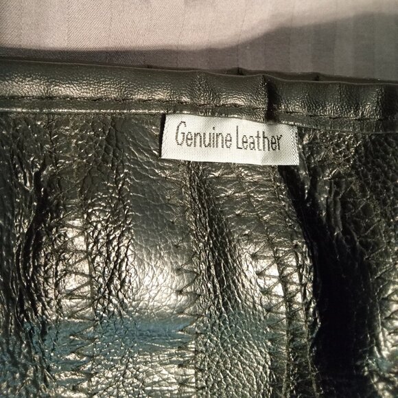 Patchwork Leather Garment Bag with embroidered Dallas Dance Festival Logo - Picture 3 of 14